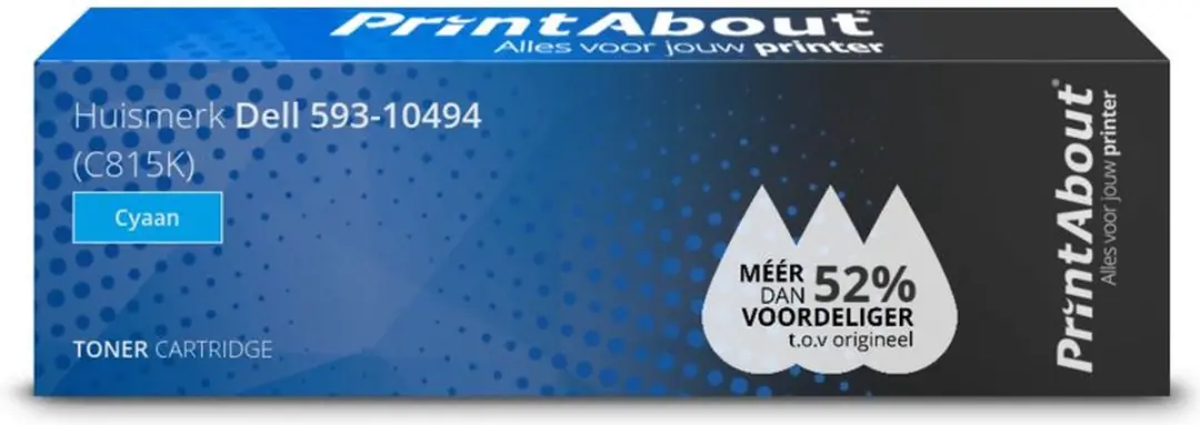 PrintAbout 593-10494-PA Toner Cyaan - 1.250 pagina's