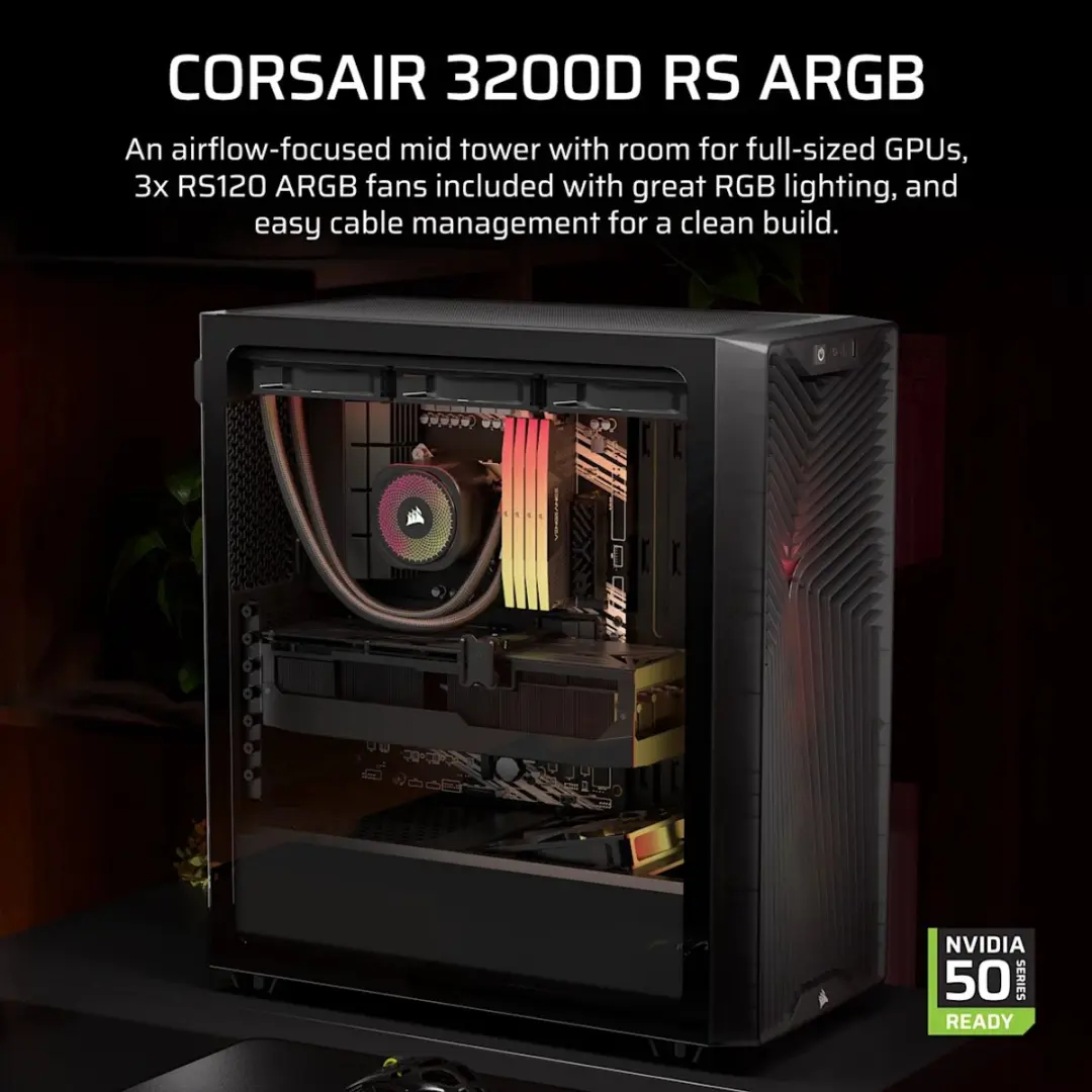 Corsair 3200D RS ARGB Mid Tower Behuizing - Grijs