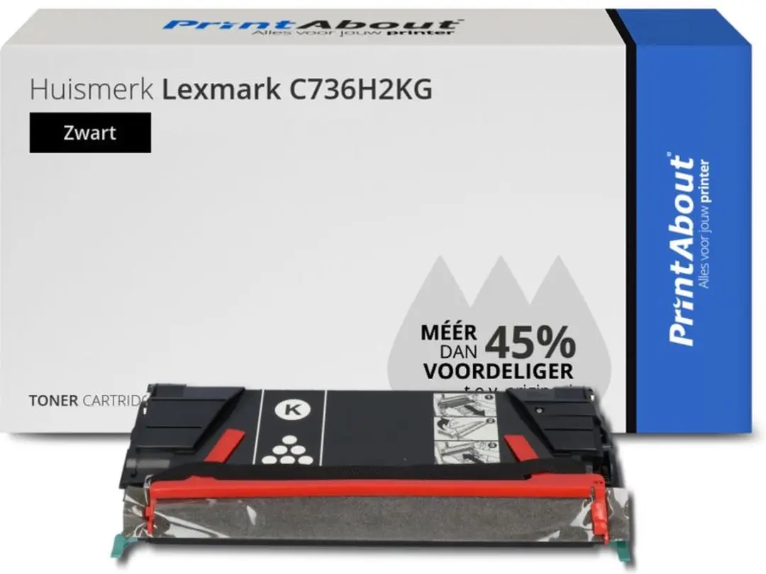 PrintAbout Lexmark C736H2KG Toner Zwart - 13.500 pagina's