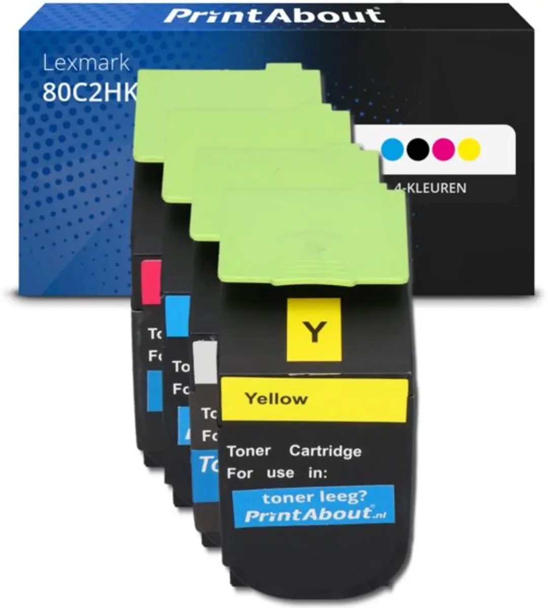 PrintAbout Toner 80C2HK0 4-kleuren Hoge Capaciteit