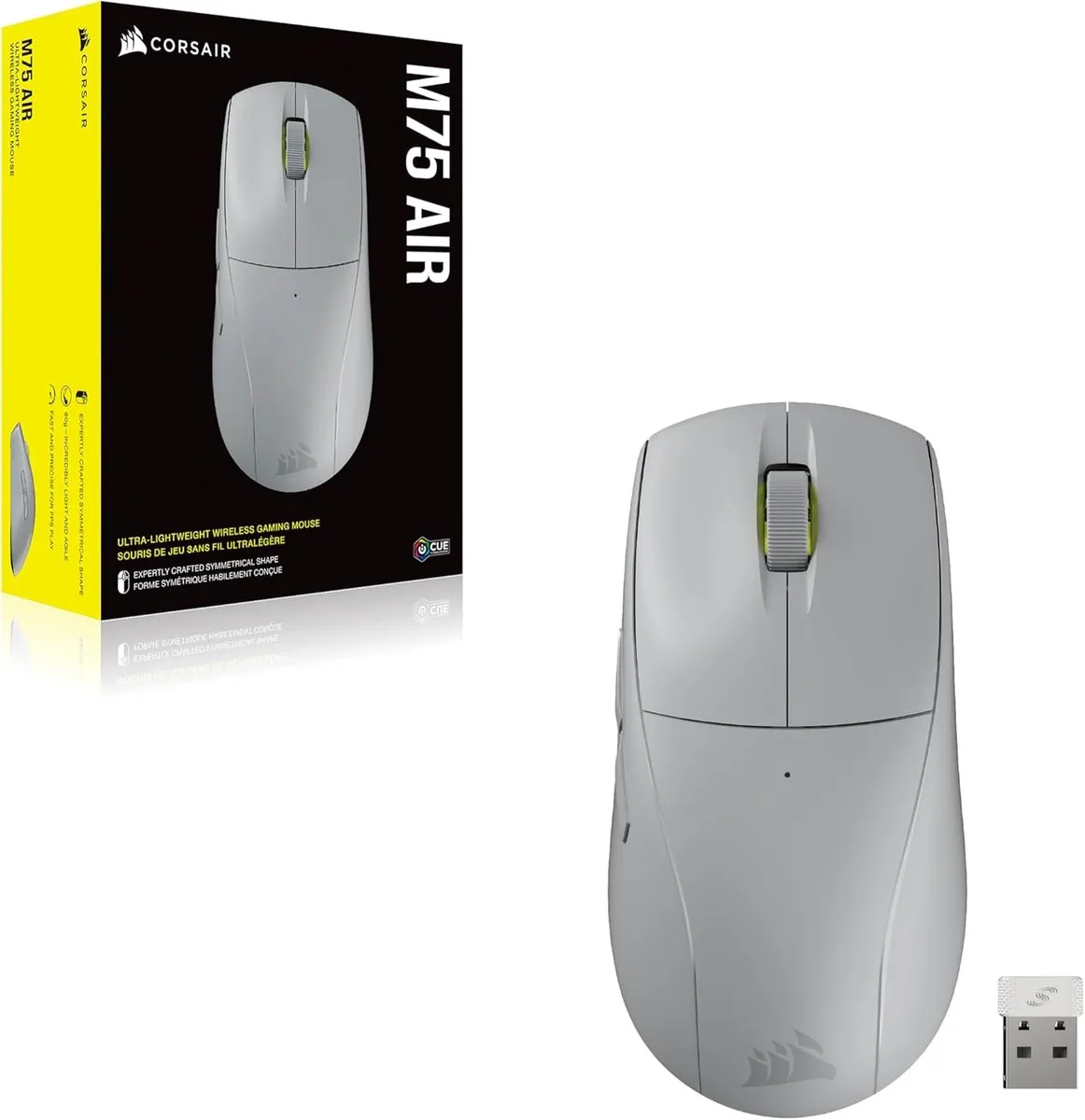 Corsair M75 AIR - Ultralichte Draadloze Gamingmuis - 26.000 DPI - Wit