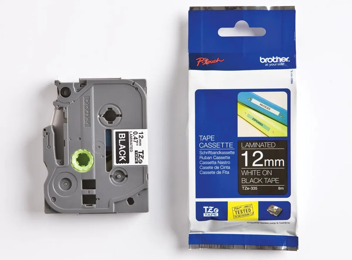 Brother TZE335 Inktcartridge Wit/Zwart