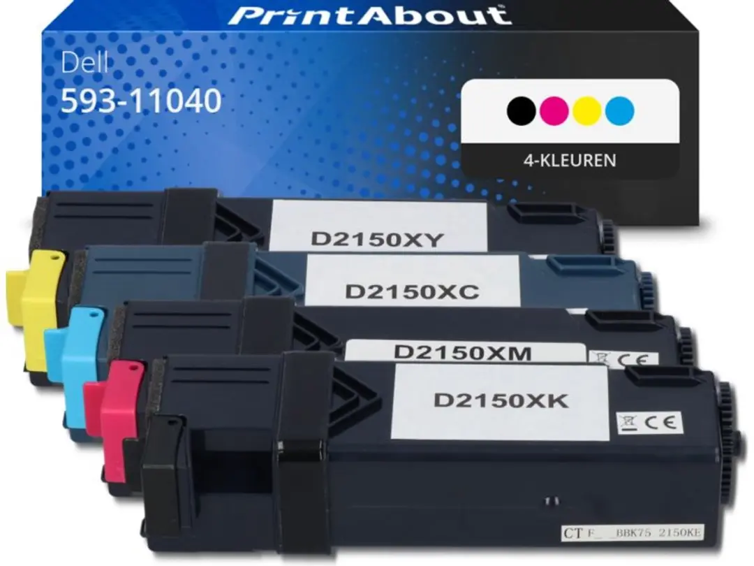 PrintAbout Huismerk 593-11040-PA2 Toner 4-kleuren Voordeelbundel