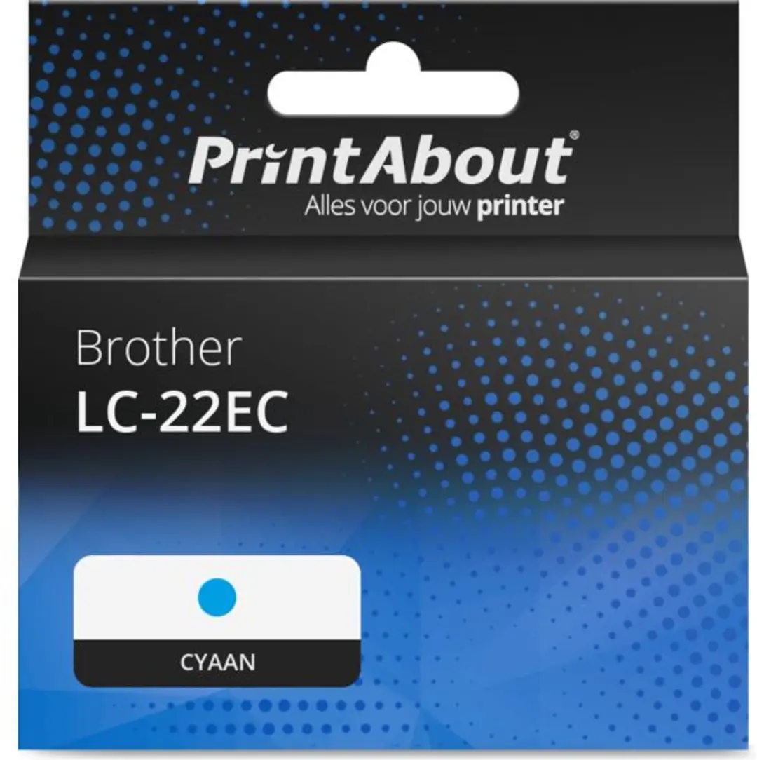 PrintAbout Brother LC-22EC Cyaan Inktcartridge - 1450 Pagina's