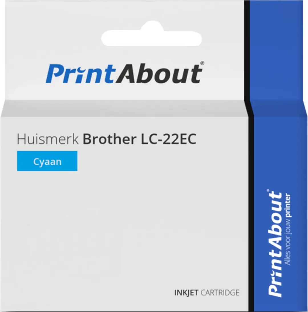 PrintAbout Brother LC-22EC Cyaan Inktcartridge - 1450 Pagina's