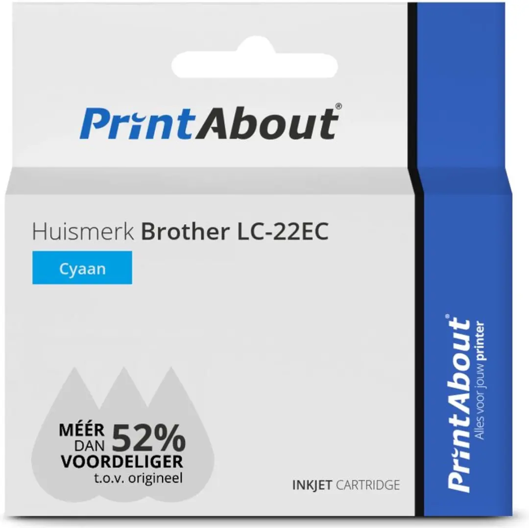 PrintAbout Brother LC-22EC Cyaan Inktcartridge