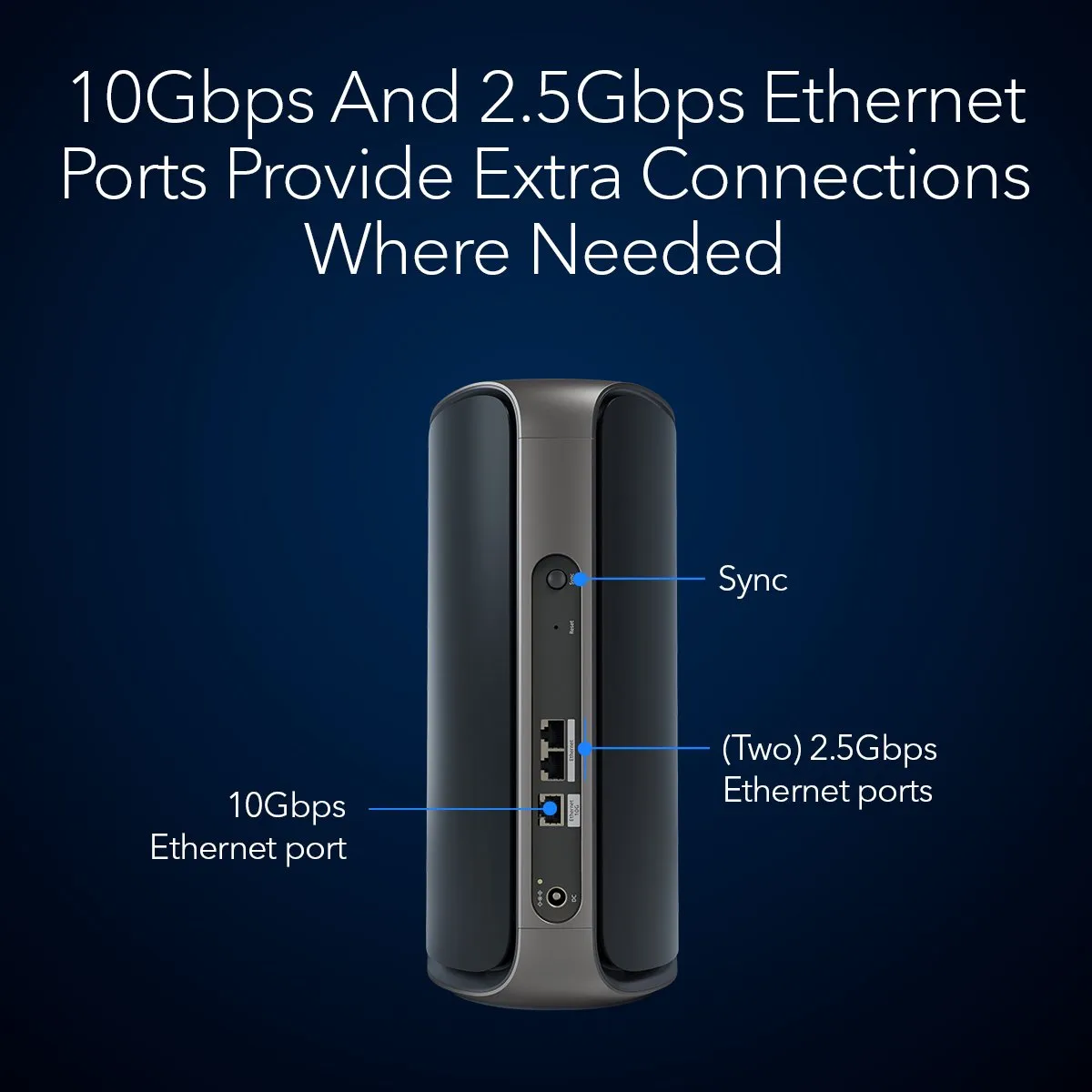 Netgear Orbi RBE970B Mesh WiFi 7 Satelliet - 27Gbps - Quad-Band - Zwart