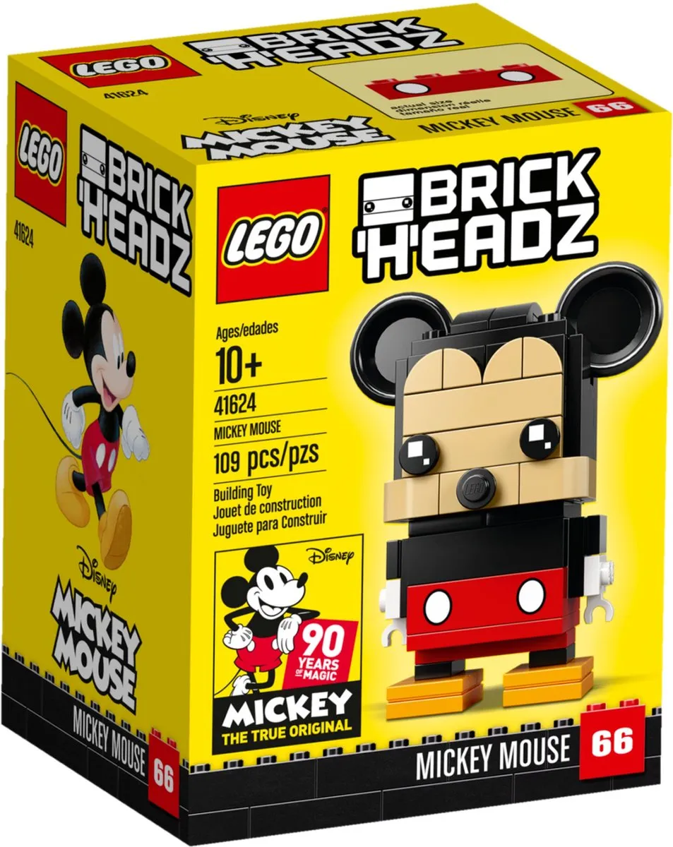 LEGO BrickHeadz 41624 Mickey Mouse - 109 Stukken - Multicolor