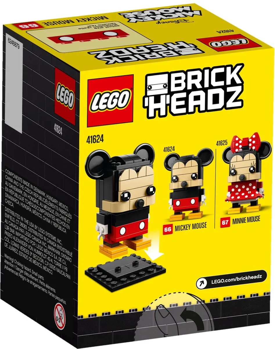 LEGO BrickHeadz 41624 Mickey Mouse - 109 Stukken - Multicolor