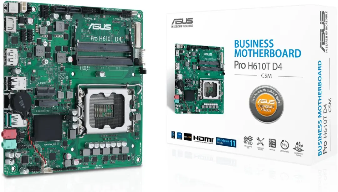 ASUS Pro H610T D4-CSM Thin Mini ITX - 90MB1AM0-M0EAYC