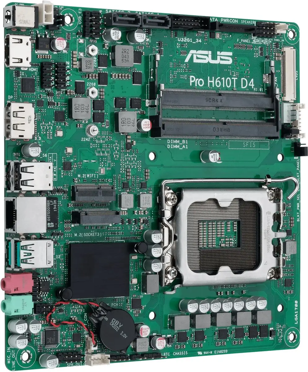 ASUS Pro H610T D4-CSM Thin Mini ITX - 90MB1AM0-M0EAYC - afbeelding 6 van 6