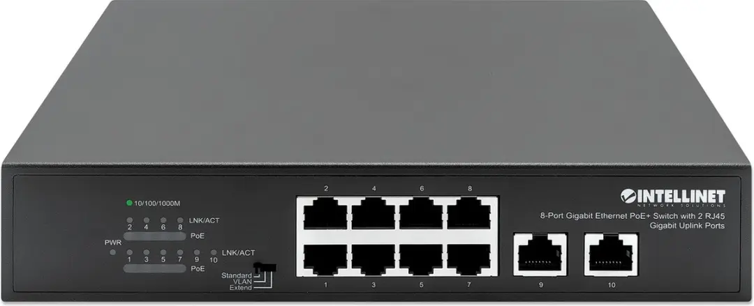 Intellinet 561402 8-Port Gigabit PoE+ Switch - 120W