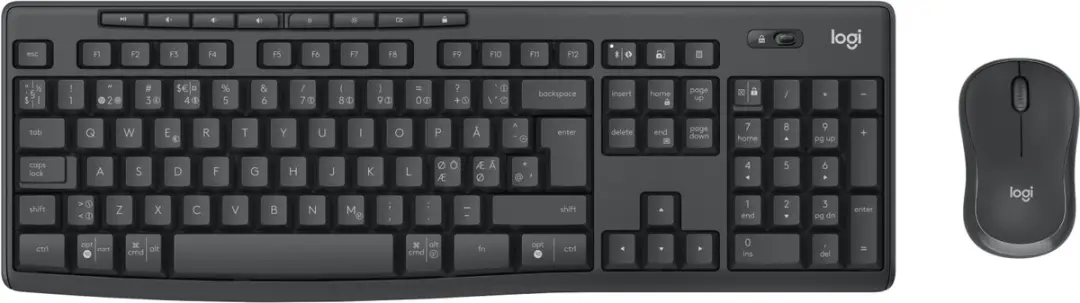 Logitech MK370 Combo - Toetsenbord & Muis - Draadloos - QWERTY Scandinavisch - Grafiet