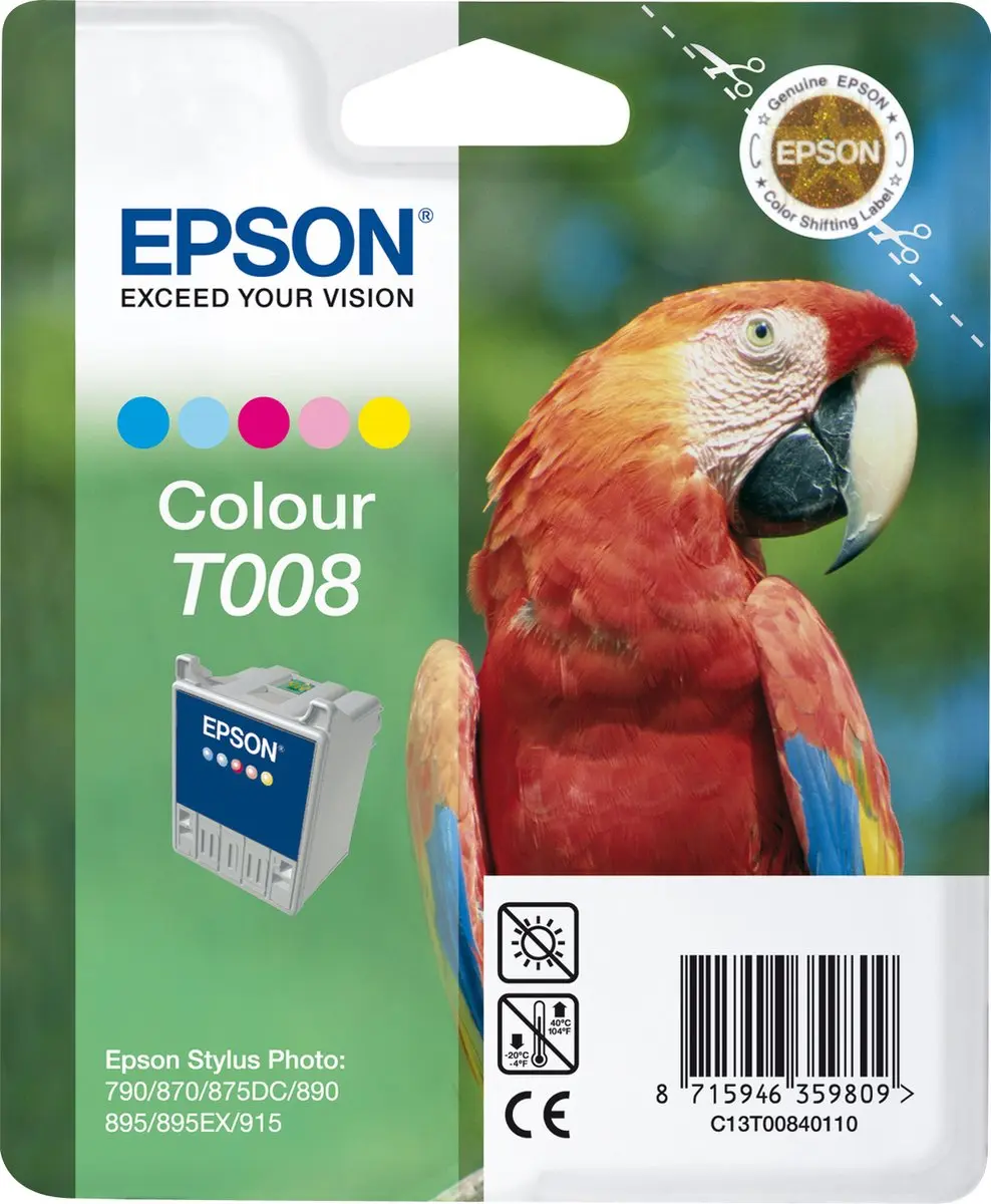 Epson T008 Inktcartridge Kleur C13TO0840110
