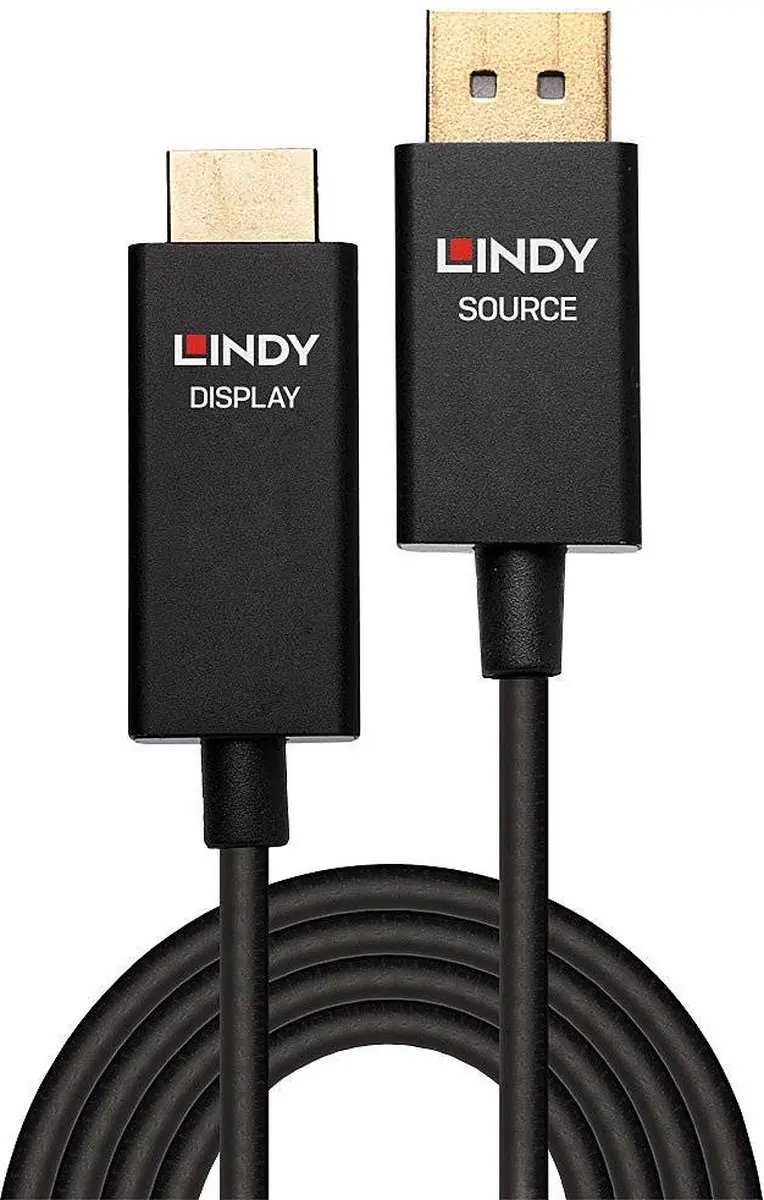 Lindy 40925 DisplayPort naar HDMI Adapter 1m - 4K60Hz - Zwart