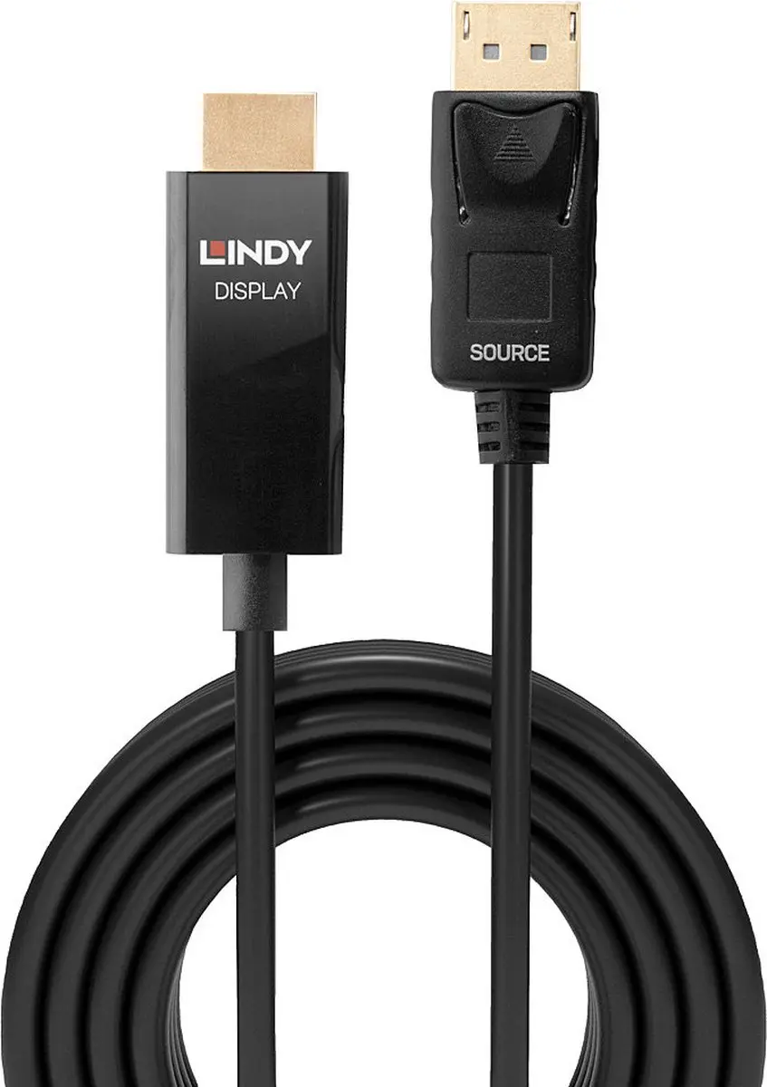 Lindy 40925 DisplayPort naar HDMI Adapter 1m - 4K60Hz - Zwart