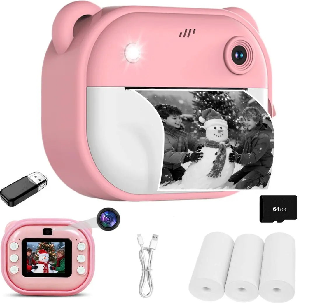 ECTEATOY Kids Print Camera Roze