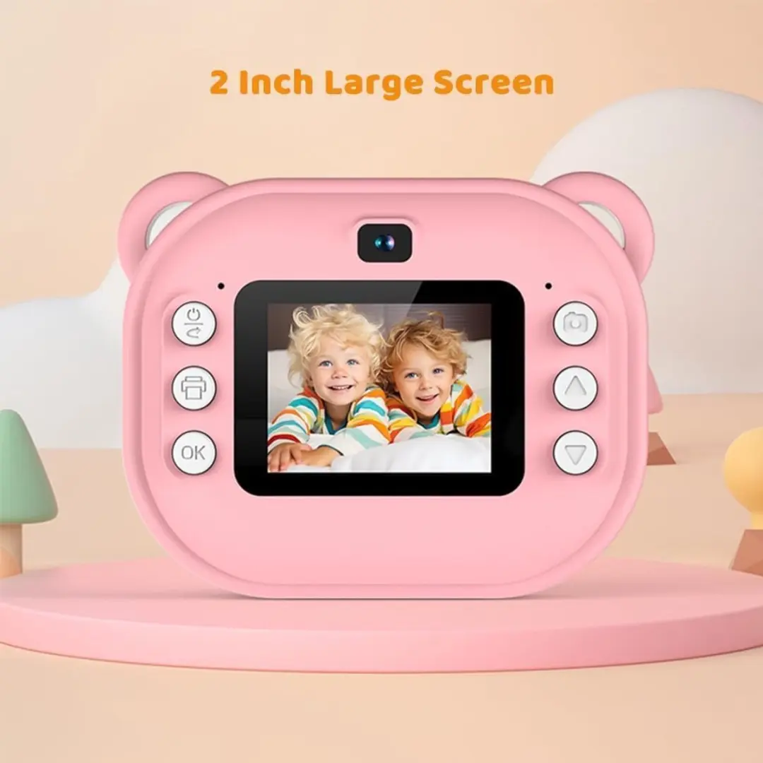 ECTEATOY Kids Print Camera Roze - Mini Printer 1080P Bluetooth