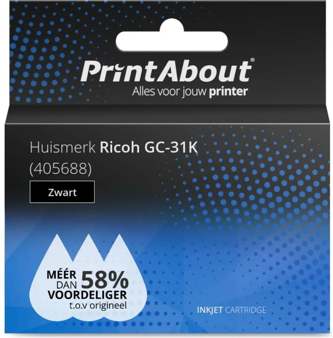 PrintAbout Ricoh GC-31K Inktcartridge Zwart - 40ml