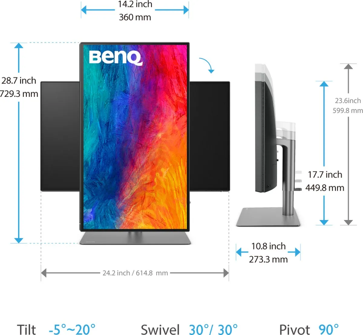 BenQ PD2725U 4K Monitor - 27 inch - Thunderbolt - afbeelding 6 van 6