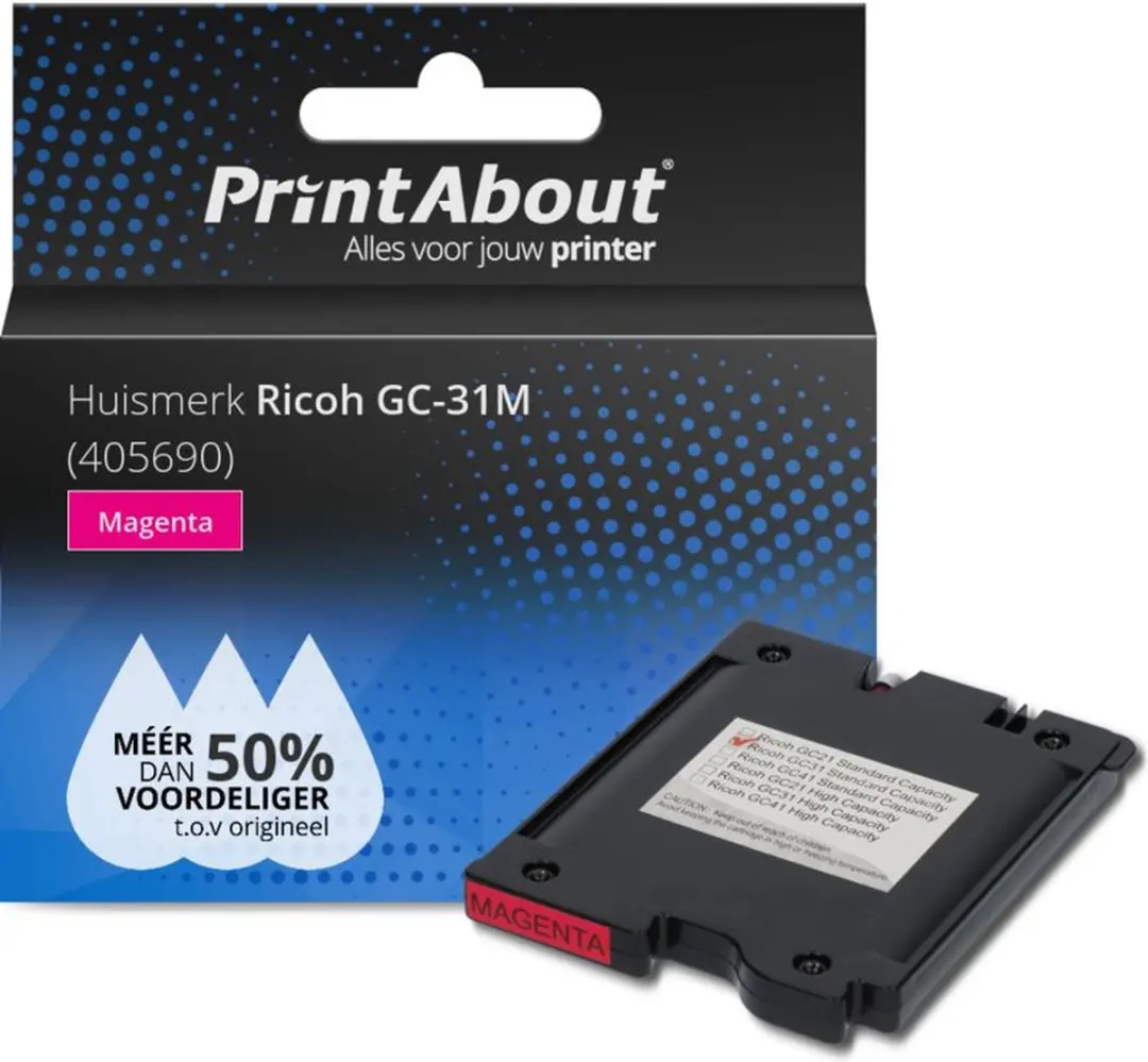 PrintAbout Ricoh GC-31M-PA Inktcartridge Magenta 30ml