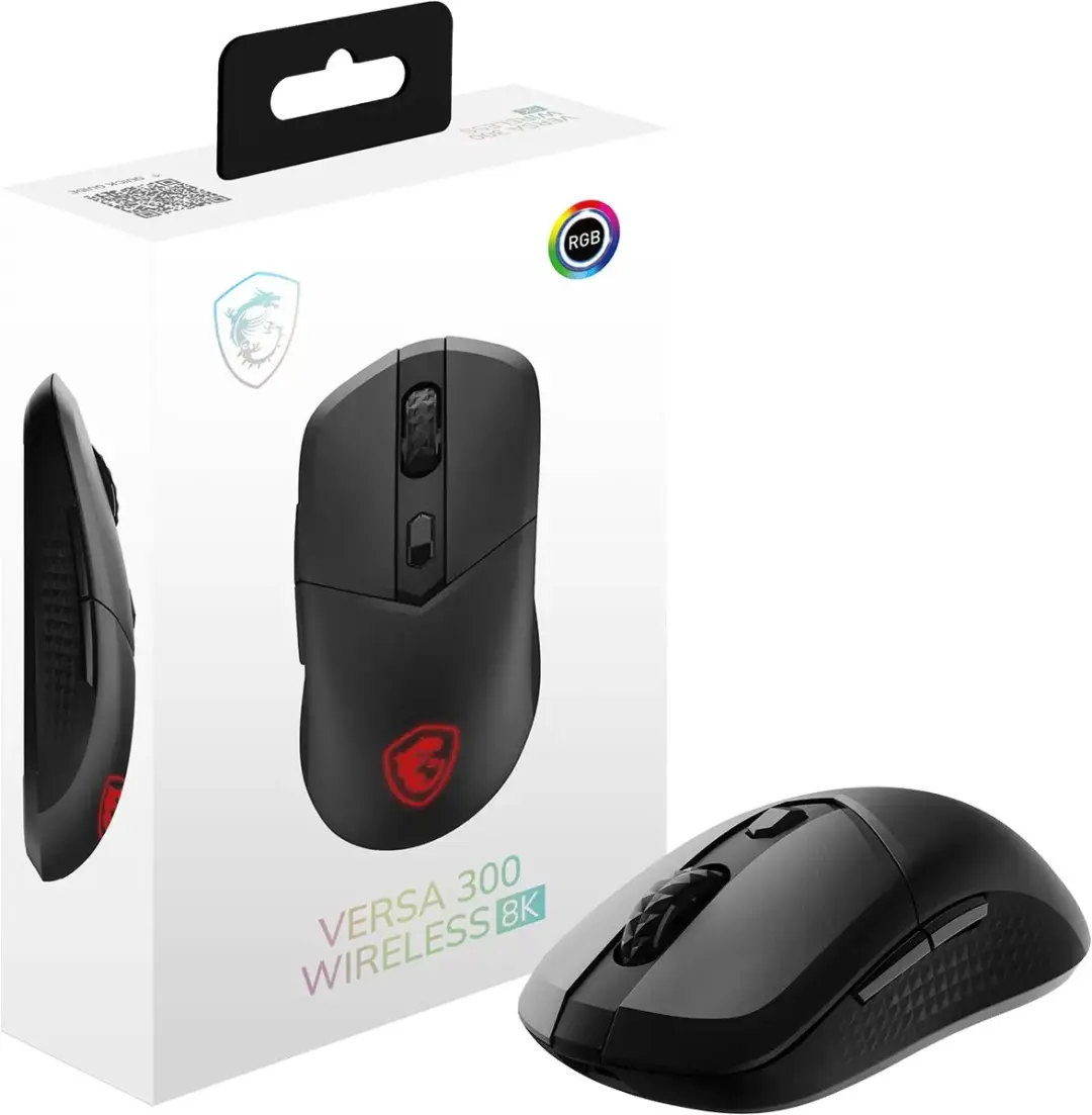 MSI Versa 300 Wireless Gaming Muis 8K - 26.000 DPI - 66g - Zwart
