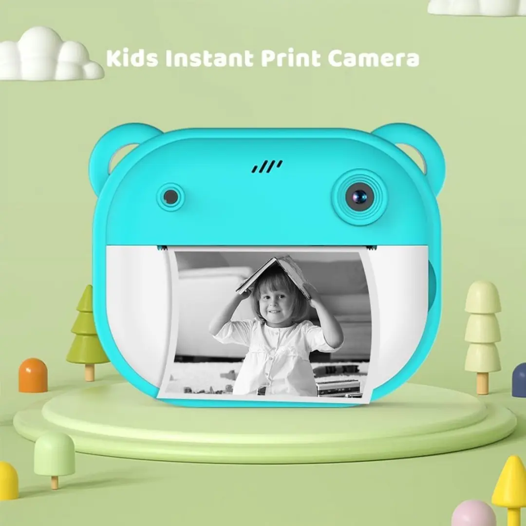 ECTEATOY Kids Print Camera Mini Printer - Groen - Bluetooth - 1080P