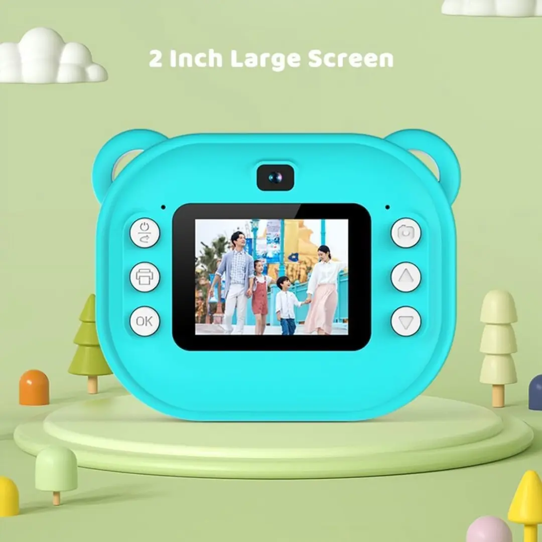 ECTEATOY Kids Print Camera Mini Printer - Groen - Bluetooth - 1080P