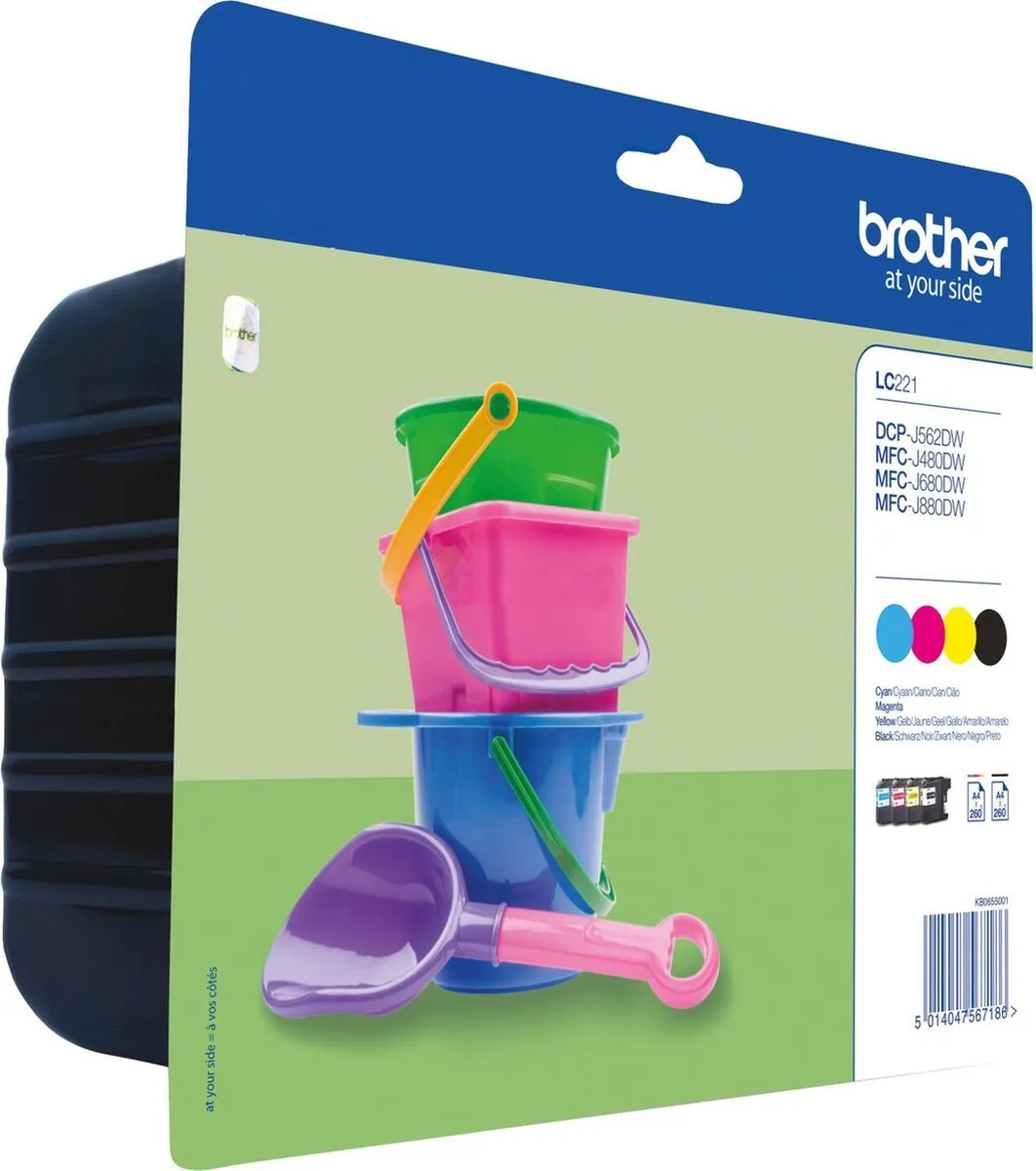 Brother LC-221BKCMY Inktcartridge - 260 Pagina's - Multi
