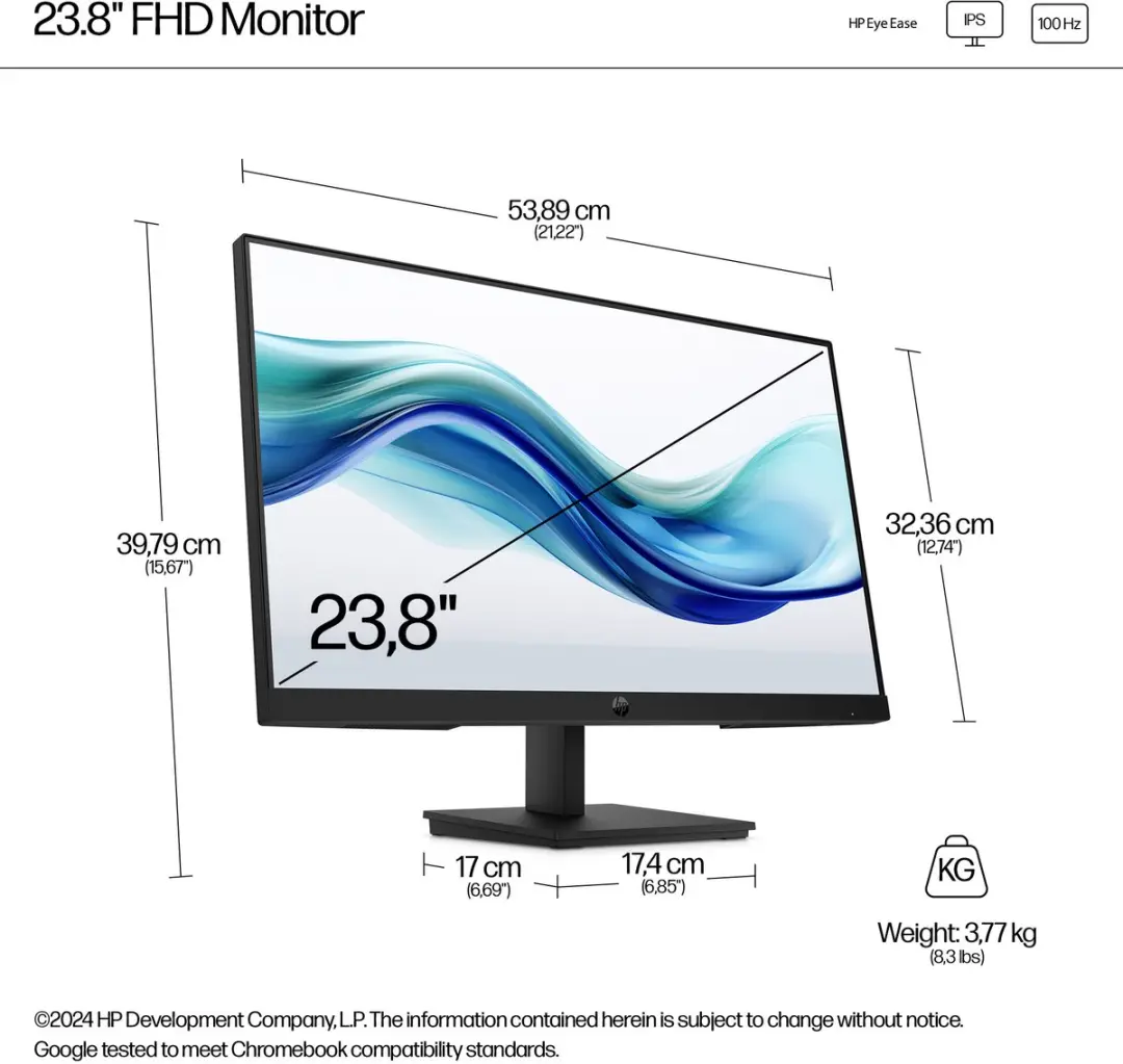 HP Series 3 Pro 23.8 Monitor 324PF - Zwart