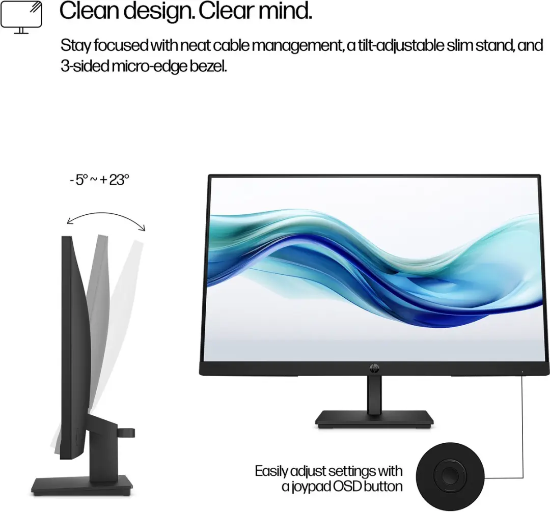 HP Series 3 Pro 23.8 Monitor 324PF - Zwart