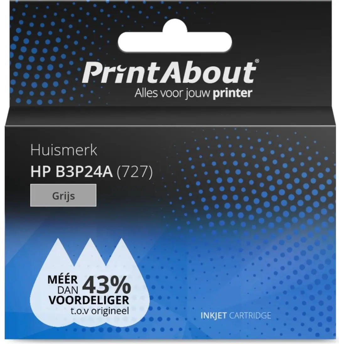 PrintAbout HP B3P24A Inktcartridge Grijs - 130ml
