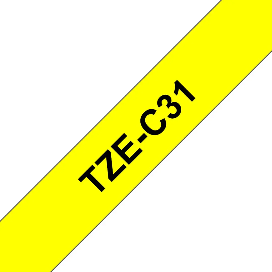Brother TZe-C31 Labeltape Signaalgeel 12mm 5m