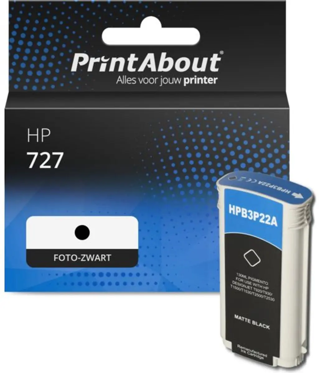 PrintAbout HP B3P23A Inktcartridge Foto-zwart XL