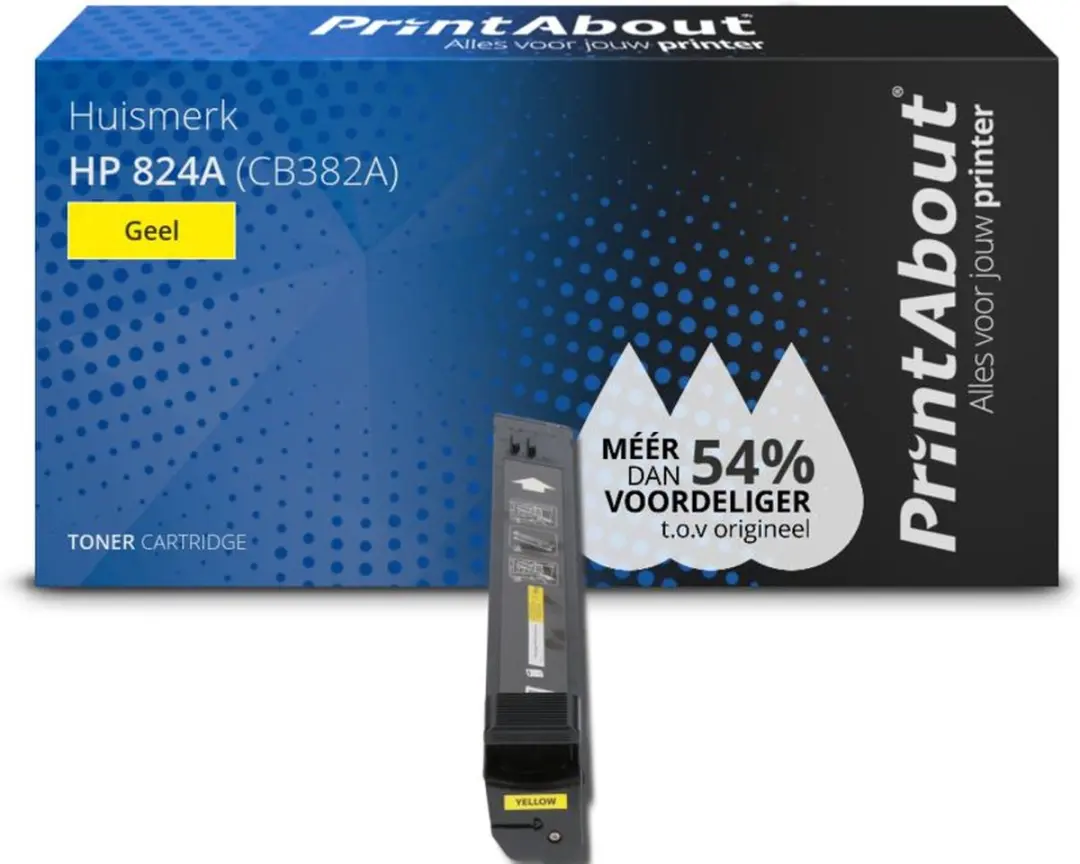 PrintAbout HP 824A Toner Geel CB382A-PA - 19.500 pagina's
