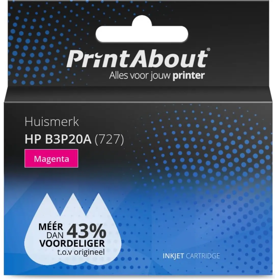 PrintAbout HP B3P20A Inktcartridge Magenta - 130ml