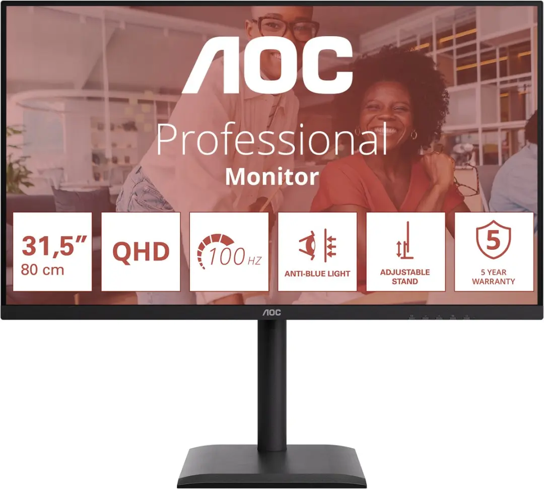 AOC E4 Q32E4U Monitor 31.5" Quad HD - 2560x1440 - Zwart - afbeelding 6 van 6