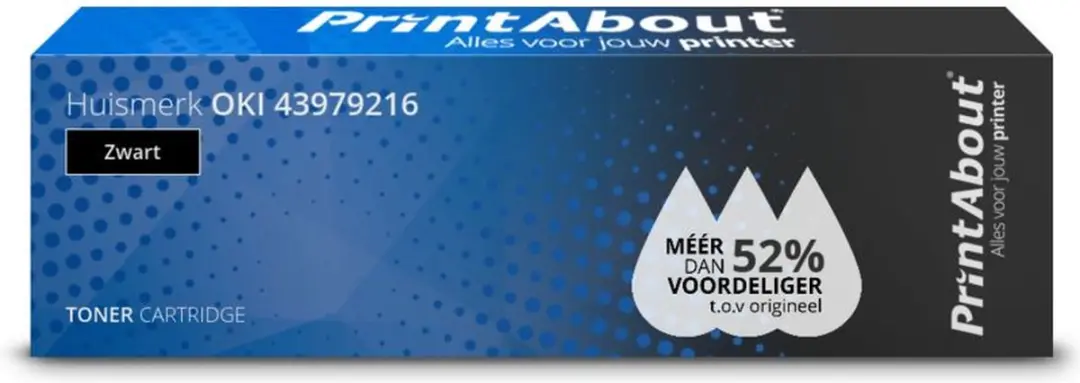 PrintAbout Huismerk Toner Zwart 43979216-PA - 13.500 pagina's