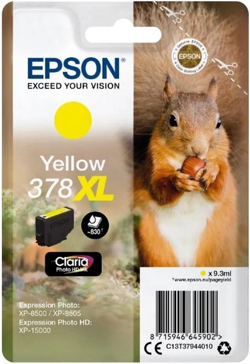 Epson 378XL Geel Inktpatroon C13T37944010 - 9,3 ml