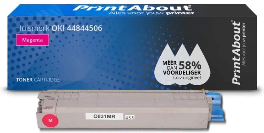 PrintAbout OKI 44844506-PA Toner Magenta - 11.000 pagina's
