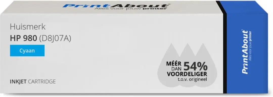 PrintAbout Inktcartridge D8J07A Cyaan