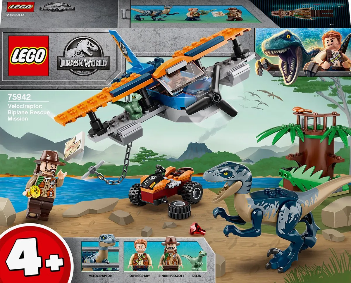 LEGO Jurassic World Velociraptor Reddingsmissie 75942