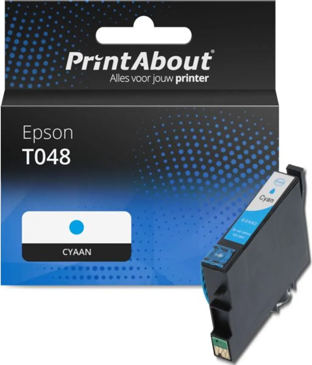 PrintAbout Epson T0482 Cyaan Inktcartridge