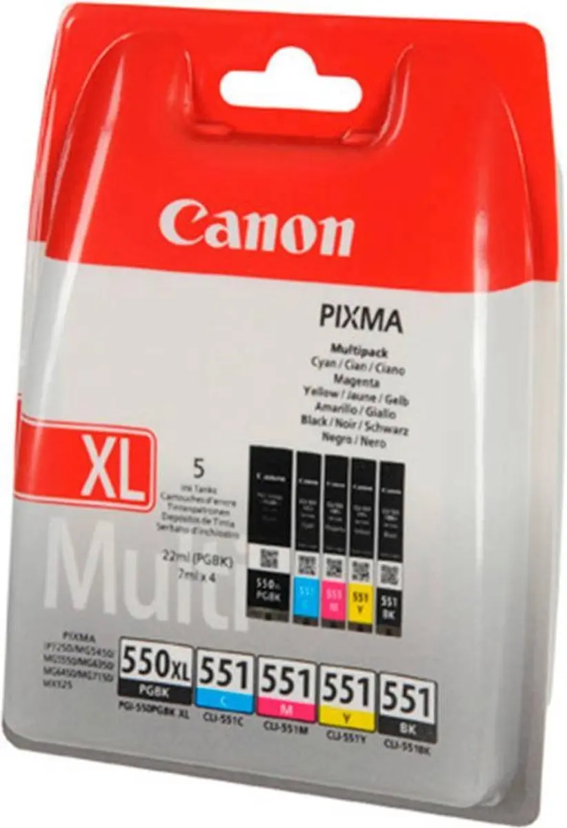 Canon PG-550XL/CL-551 Inktcartridges Multipack - 5 Stuks