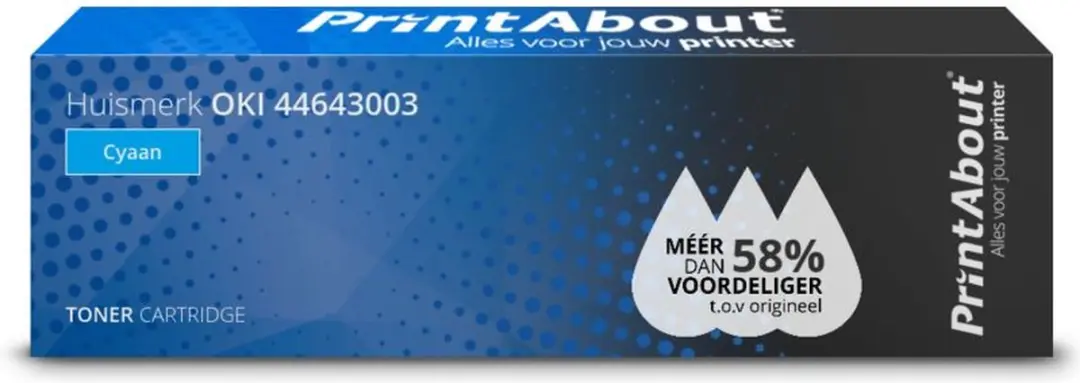 PrintAbout OKI 44643003 Toner Cyaan - 8.000 Pagina's
