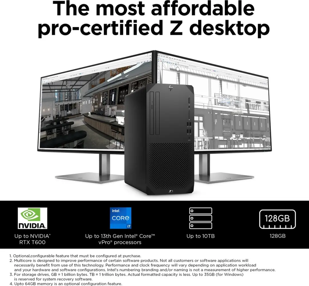 HP Z1 G9 Tower i7-14700 RTX4060 1TB - 550W