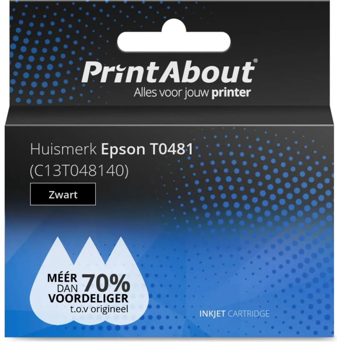 PrintAbout T0481 Inktcartridge Zwart - 17ml - o.a. Epson XP415/XP-4150