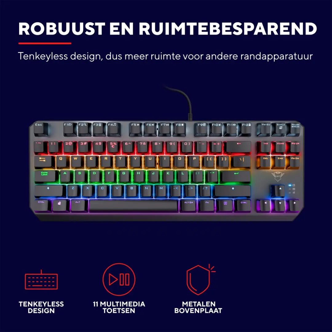 Trust GXT 834 Callaz Bedraad Gaming Toetsenbord - Zwart
