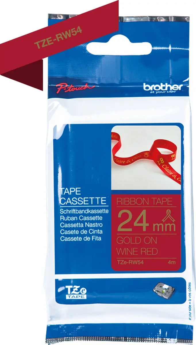 Brother TZE-RW54 Laminated Tape - Goud