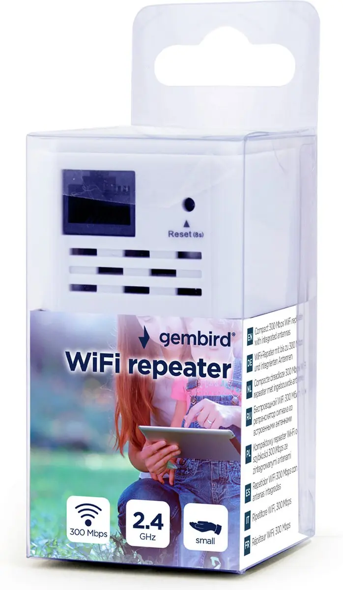 Gembird Wifi Repeater WNP-RP300-03 - 300Mbps - Wit